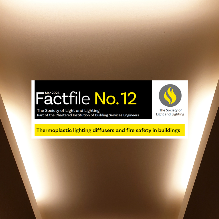 New lighting factfile published on thermoplastic diffusers and fire safety by Society of Light and Lighting