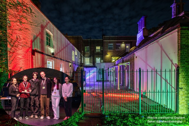 Building Lit up with team Nulty