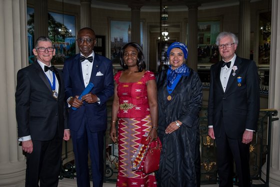 Left to right: Kevin Kelly, Isaac Coker, Matilda Coker, Farah Naz, Stuart MacPherson