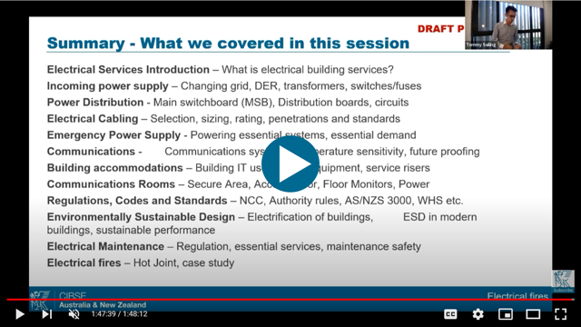 CIBSE Electrical Services Engineering Training - Session 1, Introduction to Electrical Services Engineering
