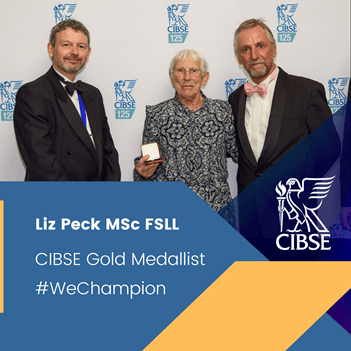 Anne Peck accepts CIBSE Gold Medal on behalf of Liz Peck